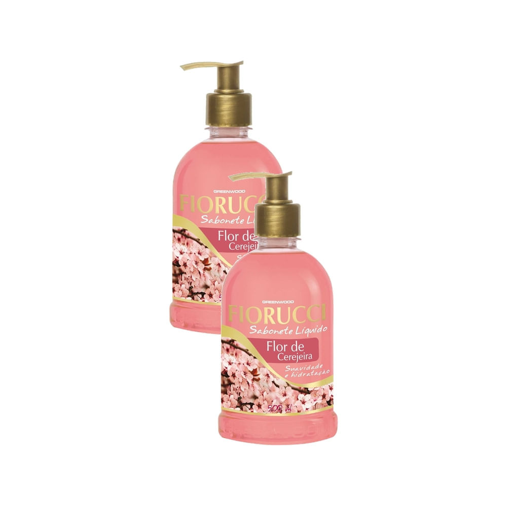 Kit 2 Sabonete Líquido Fiorucci Flor de Cerejeira com 500ml em Oferta na Shopee