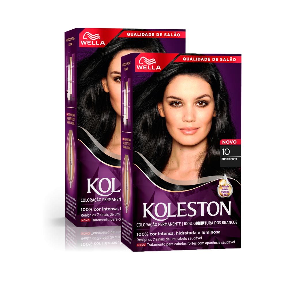 Kit 2 Tintura Creme Koleston Wella Noites Iluminadas Preto Infinito 10 Kit em Oferta na Shopee