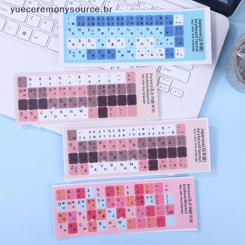 # yuece 1/3 Folhas Universal Computador Notebook Decalques Adesivos De Teclado Para Japonês Coreano Substituição Acessór