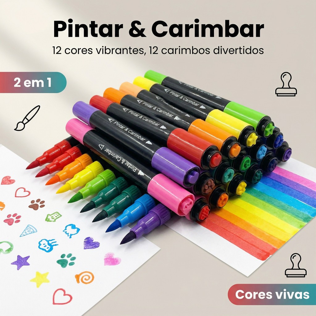 Caneta Hidrografica Ponta Grossa 12 Cores: Onde Comprar | BuscaProdutos