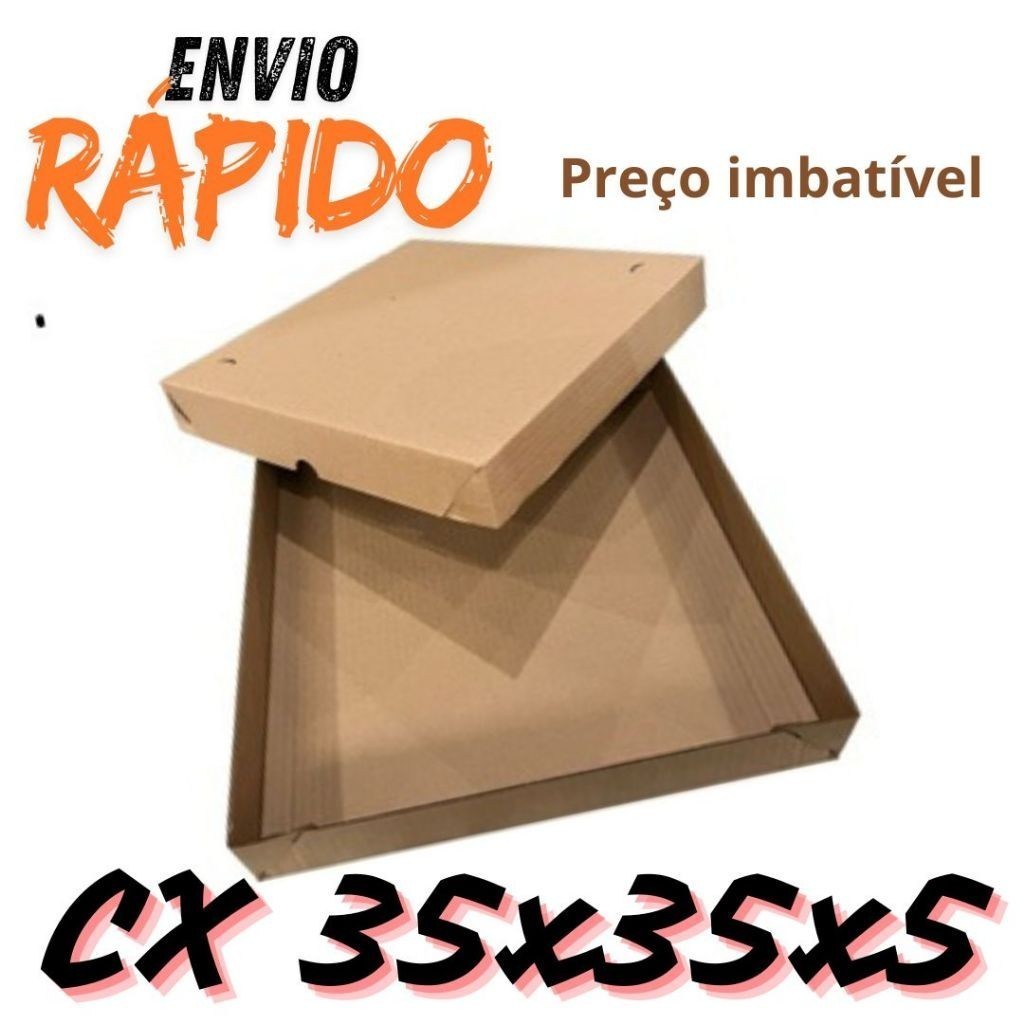25 Caixas 35x35x5 para (100 Salgados ou Doces) Pardo