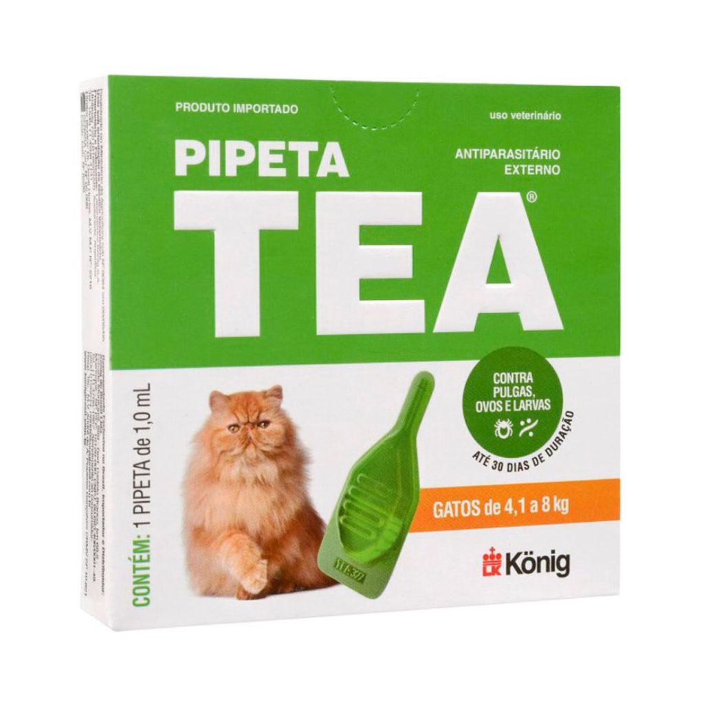Pipeta Antipulgas Tea 1ml Para Gatos 4kg á 8kg Konig