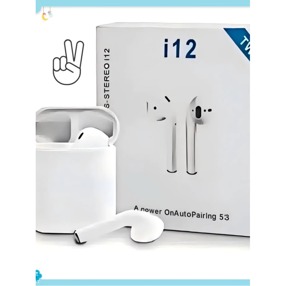 Fone de Ouvido Sem Fio i12 Tws Bluetooth 5.3 Com Touch leve leve Android E Ios