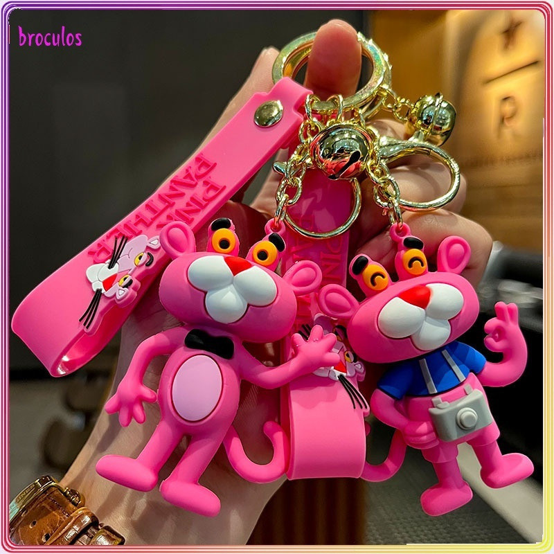 Pantera Desenho Cor-De-Rosa Epoxy Doll Keychain Creative Car Pendant Student School Bag Presente Para Crianças em Oferta na Shopee