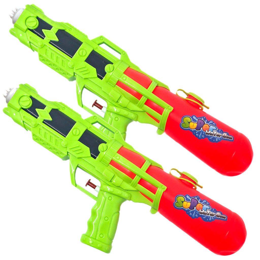 Kit 2 Super Pistolas Arma Grande Water Gun Lança Água Brinquedo 45cm Com Reservatório De Até 500ml