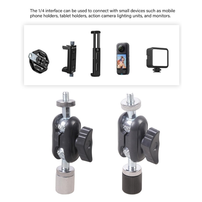 Adaptador De Mini Cabeça Giratória Utake 360 Com 1 4 Parafusos Para Acessórios Fotográficos