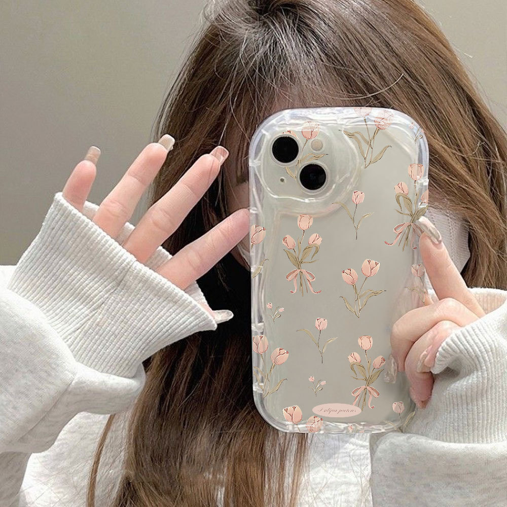 Capa Para Samsung A56 A36 A55 A54 A16 A15 A14 A05 A51 A52 A34 A35 A32 A13 A12 A04E Tulipa Flor Design Creme Caso em Oferta na Shopee