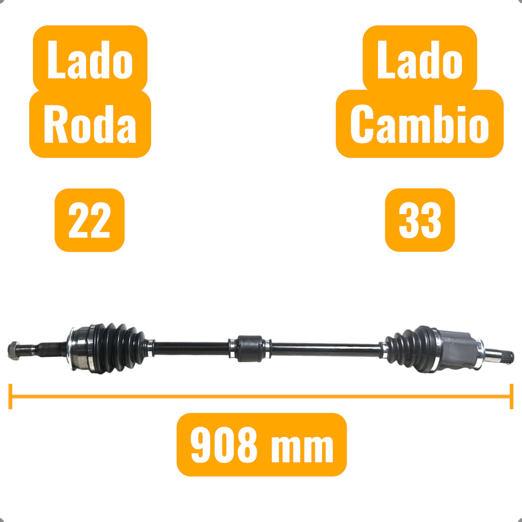 Par Semi Eixo Direito Esquerdo Volda Nova Tracker 1.0 1.2 Turbo Flex 22x33 Dentes 2020 A 2026 — imagem 2 de 2