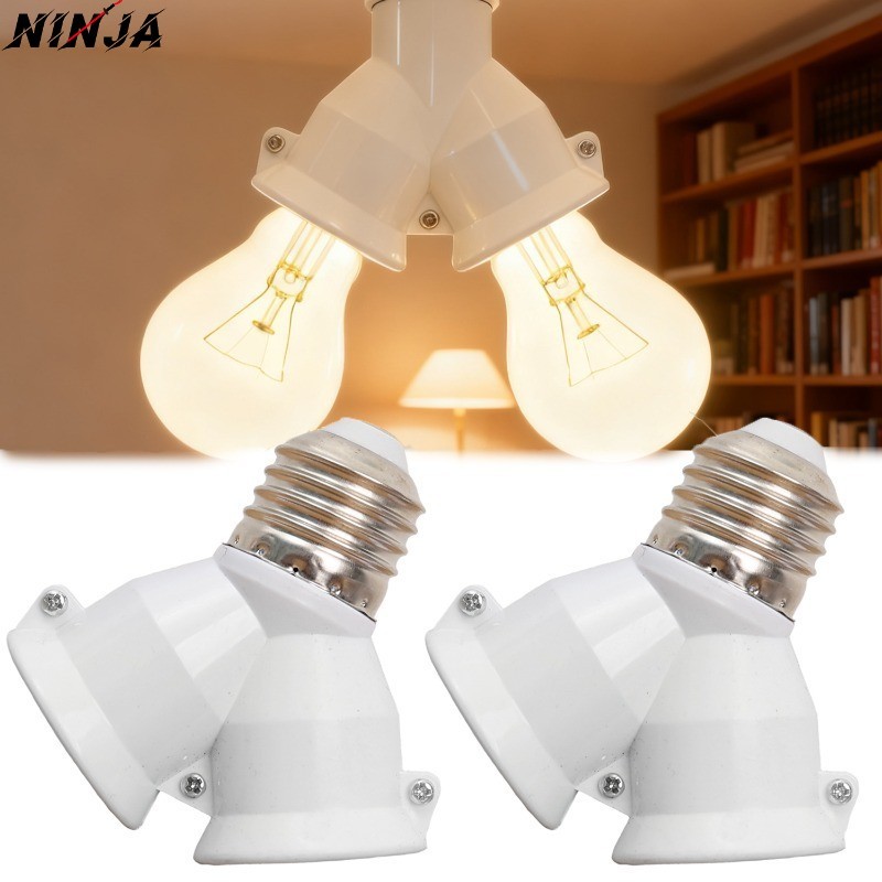 5-1Pcs 2 Em 1 Base De Soquete Dupla E27-De Lâmpada De Cabeça De Conversão Extensor De Suporte Forma De Y-Parafuso De Luz