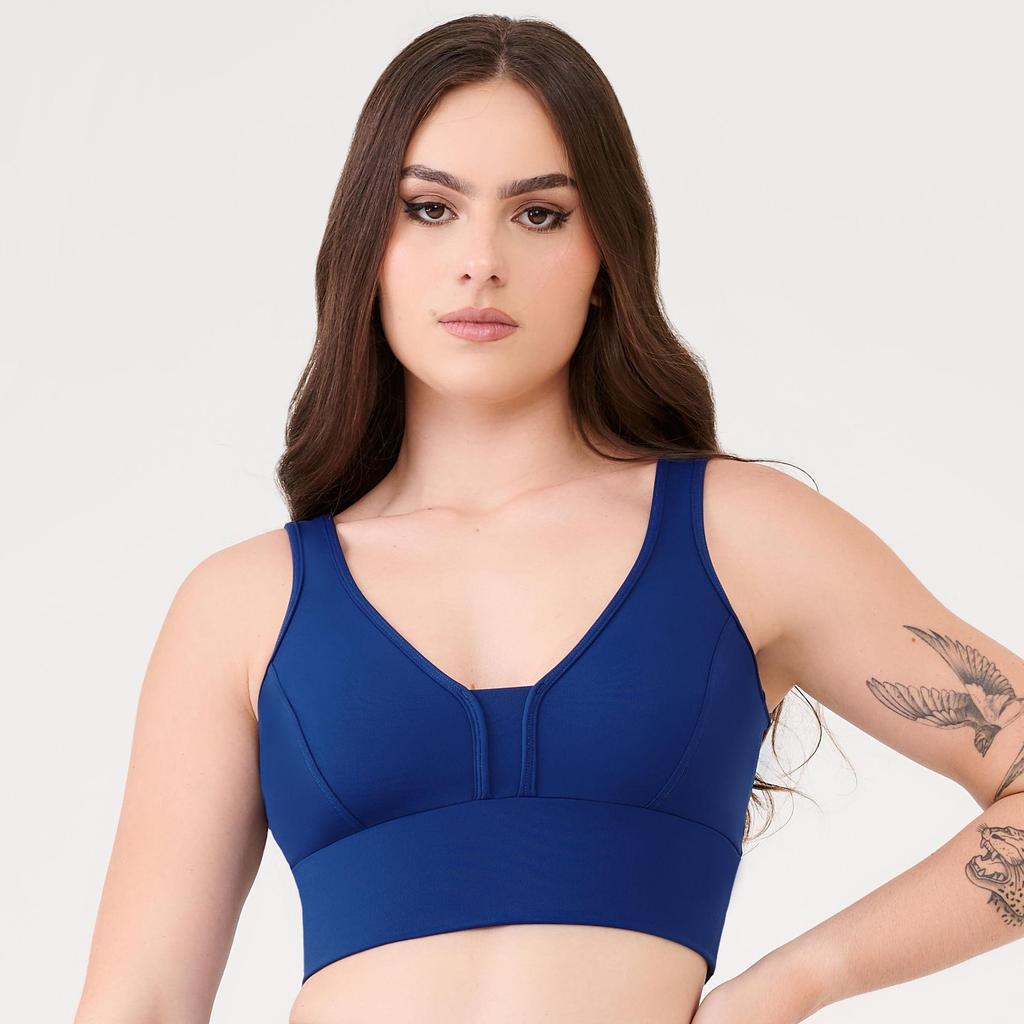 Top Basics Marinho Danúbio Poliamida Com Bojo em Oferta na Shopee