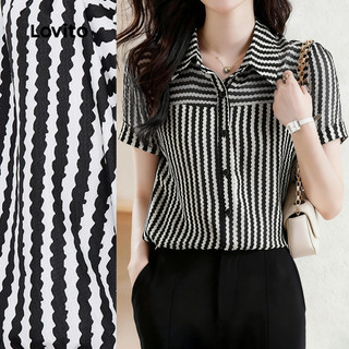 Lovito Blusa Elegante com Botões Na Frente Blusa Casual de Primavera/verão para mulheres L158ED053