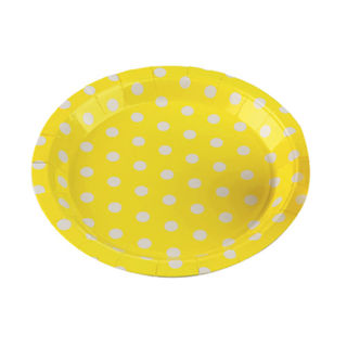 Prato de Papel Silver Poá Amarelo com 10 Unidades em Oferta na Shopee
