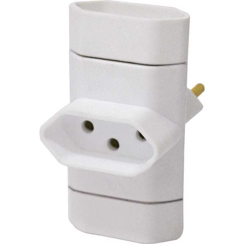 Plug  2p Smart 10a -  Adaptador 3 Saidas  Branco - Interneed