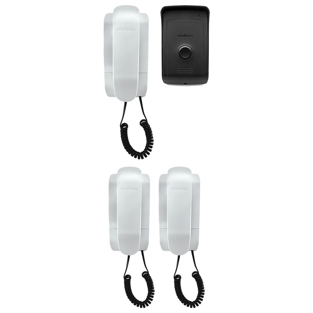 Kit Porteiro Eletrônico com 3 Interfones IPR 1010 Intelbras
