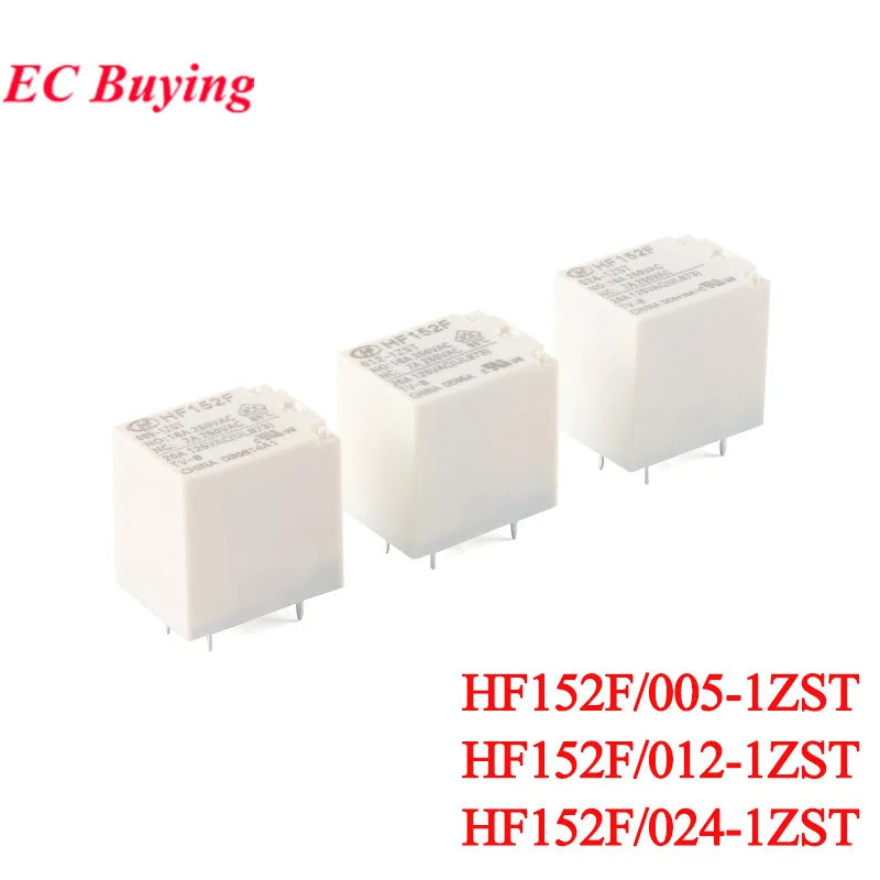 Relé De Alta Potência HF152F/005-1ZST 012-1ZST 024 HF152F-5VDC 12VDC 24VDC DC 5V 12V 24V 16A 5Pin Relais