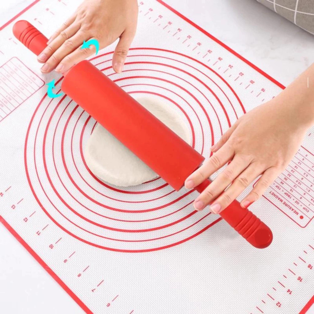 Rolo de Massa de Silicone Antiaderente 43,7X5,4CM Massa Pizza Pães Pão Padaria Multicolorido