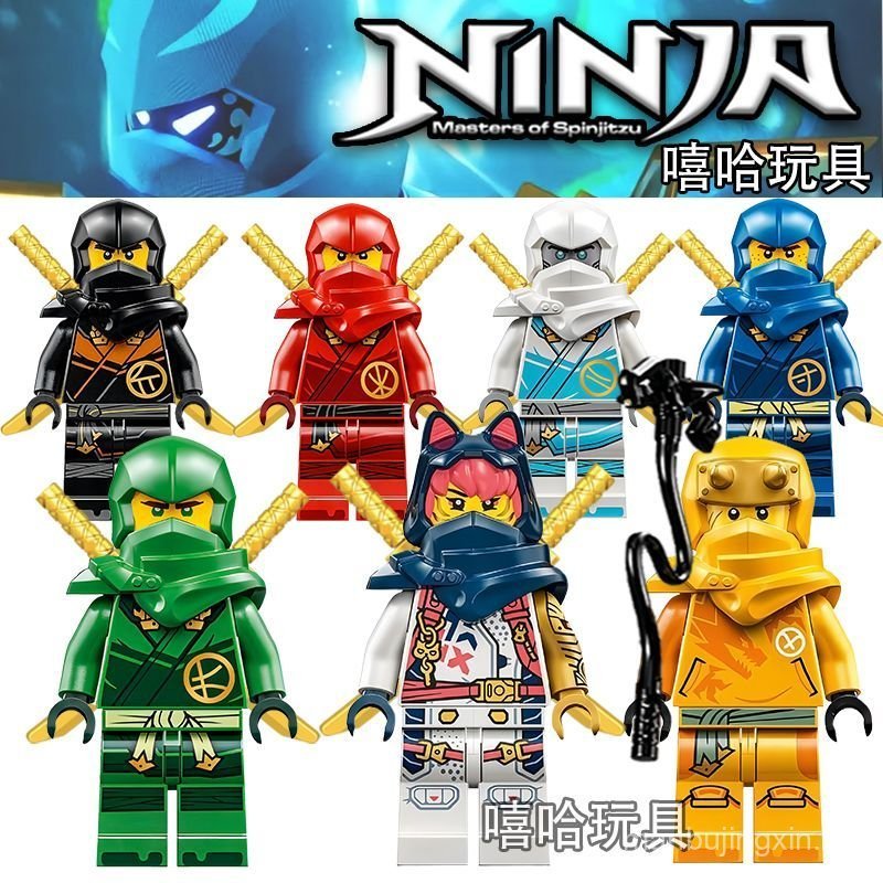 Minifigura Compatível Ninjago Temporada 17 Ascensão do Dragão Impressão Dupla Face Lloyd Kai Koga Zan Sora Arin