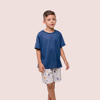 Pijama Diones Infantil Menino Com Ajuste Perfeito e Camiseta Lisa Para o Conforto Do Dia a Dia em Oferta na Shopee