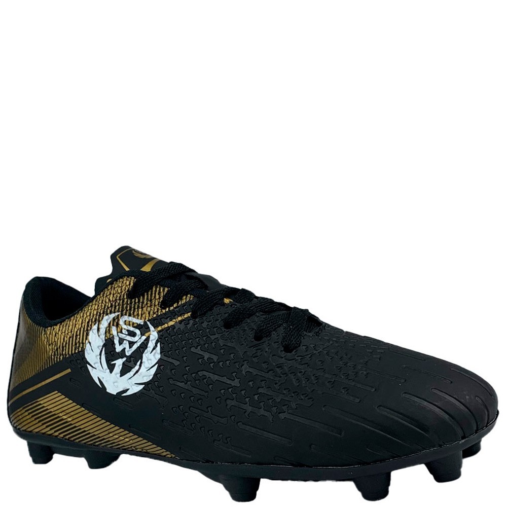 Chuteira Sport West Campo Masculina Preto Dourado