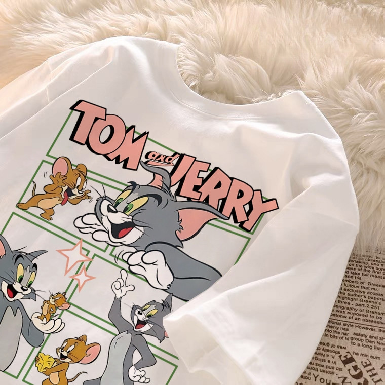 Camiseta Feminina 100% Algodão Masculina E Feminina(Unissex)100% Algodão Tom e Jerry Desenho