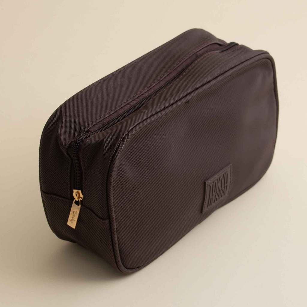 Necessaire Organizadora Estojo Lisa Marrom  -