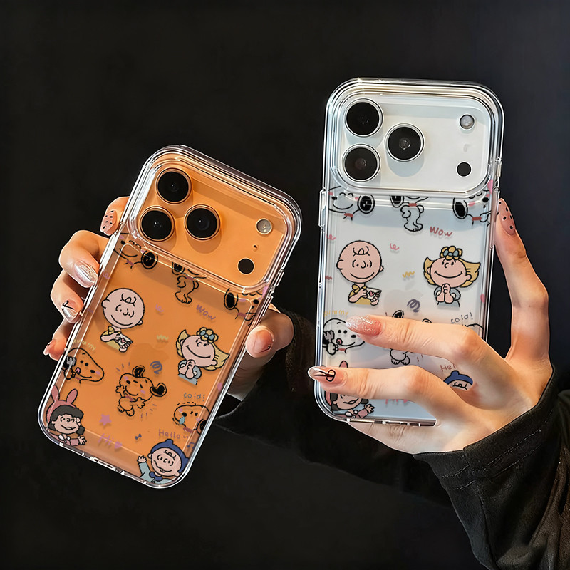 Capinha de celular do Snoopy e Charlie Brown para iPhone 17 Pro Max 16 15 14plus 13 12 11 XR 7 8 se XS Acrílico