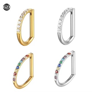 D23 Piercing Meia Argola D-ring Titânio Segmento Articulado Zircônia Septril Rook Conch Nariz Moda