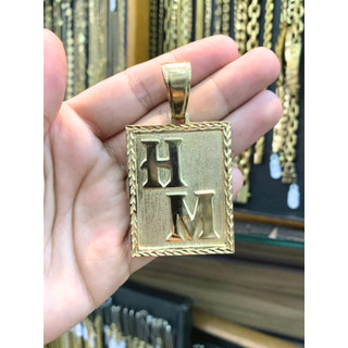Pingente Personalizado Duas Iniciais Banhado a Ouro 18K
