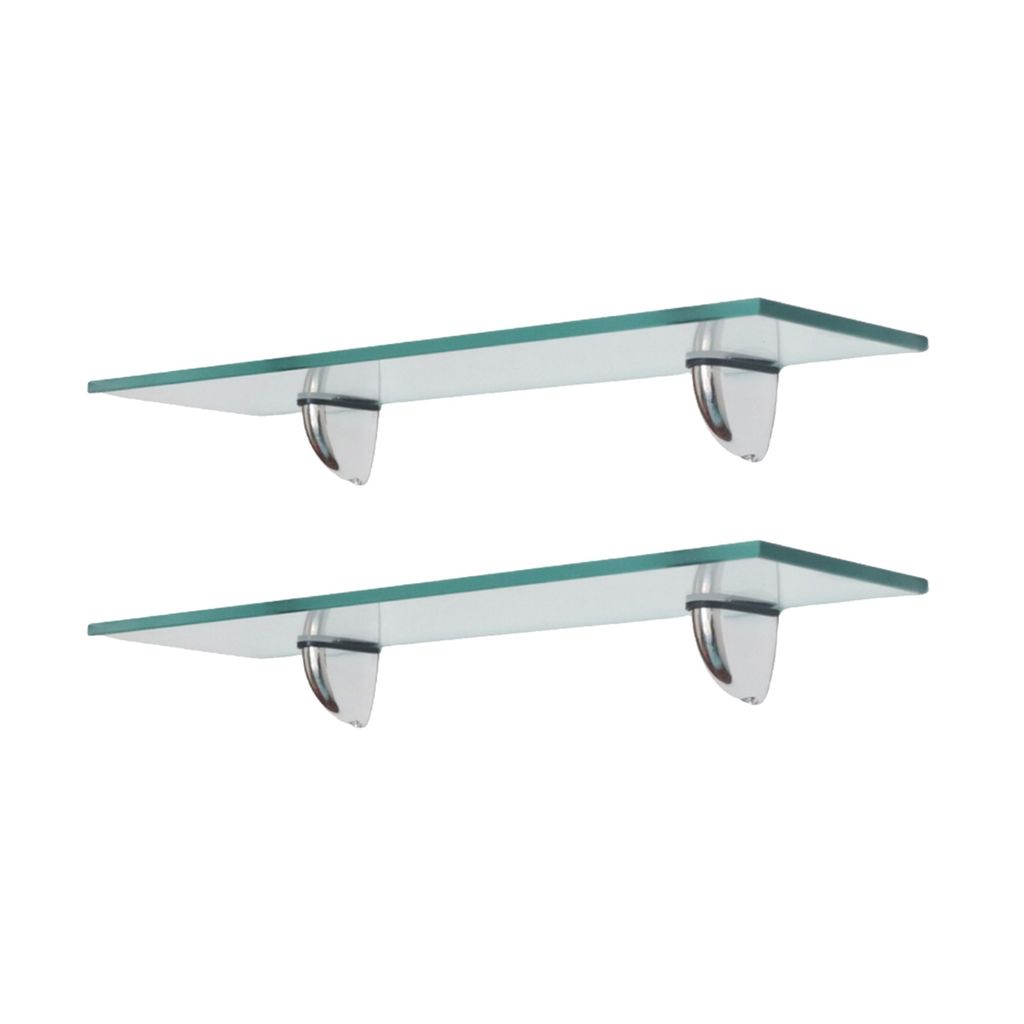 2 PRATELEIRAS VIDRO 70CM X 15CM X10M INCOLOR SUPORTES TUCANO