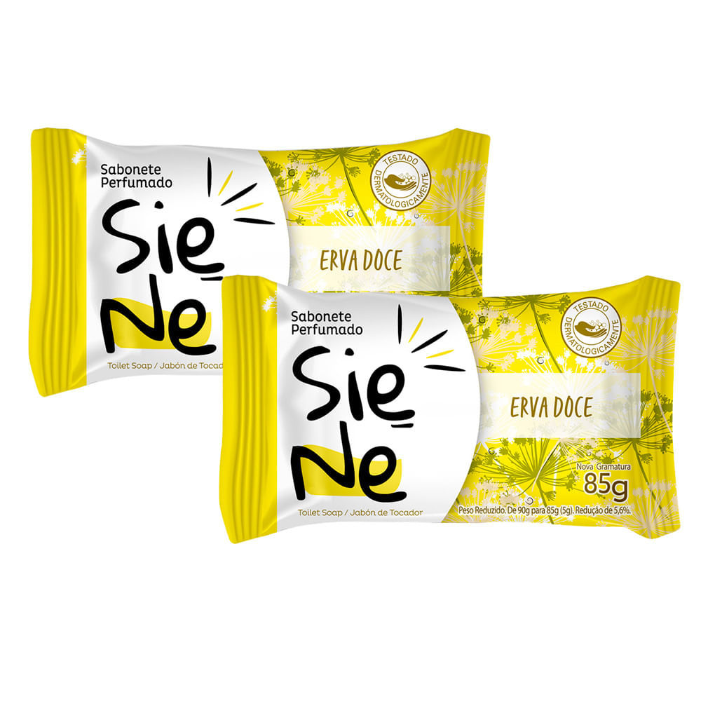 Kit 2 Sabonete Perfumado em Barra Siene Erva Doce 85g em Oferta na Shopee