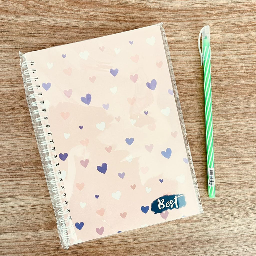 Caderneta Espiral A5 Estampas Floridas/Corações Capa Mole - Papelaria em Oferta na Shopee