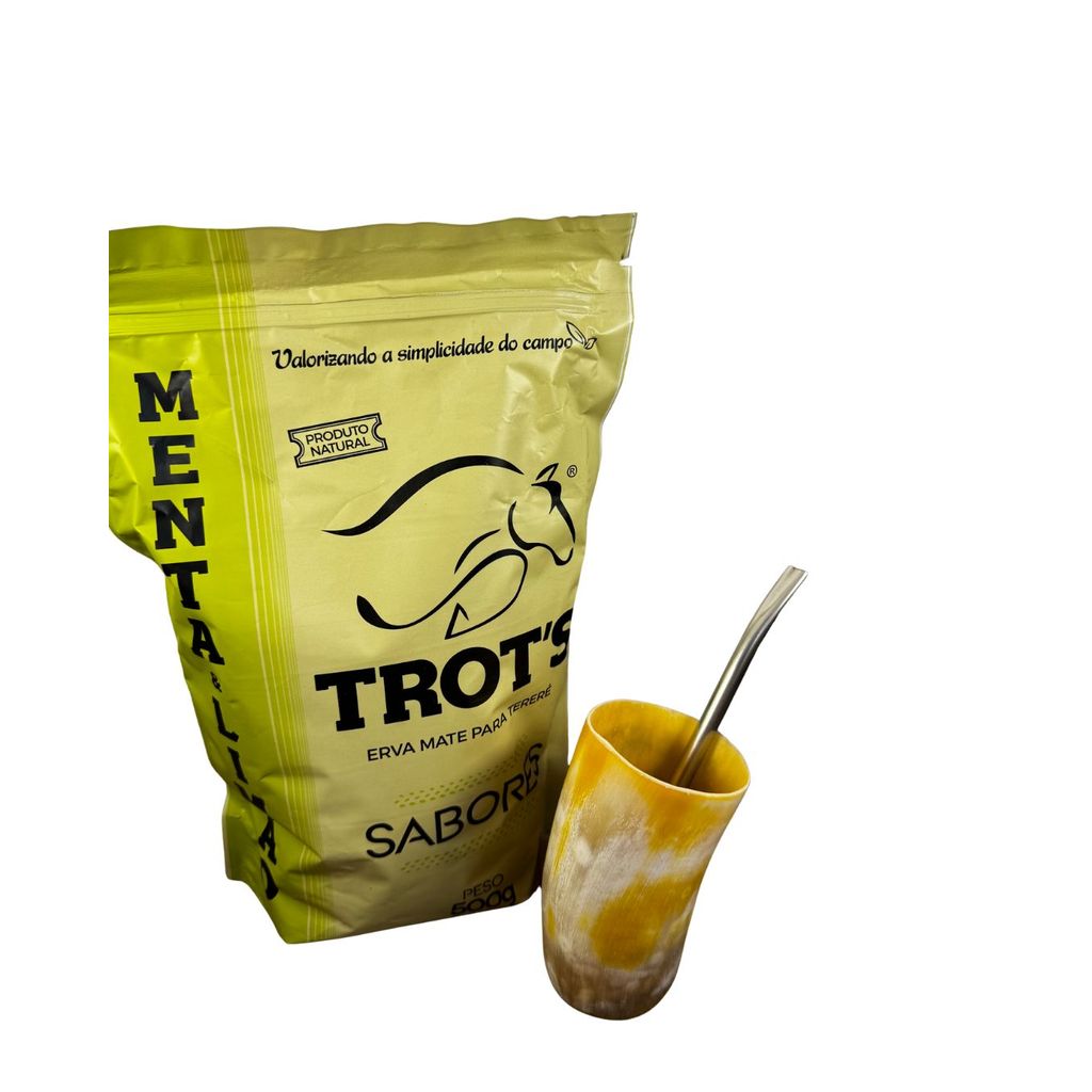 Kit Tereré – Guampa + Bomba+ Erva Trot’s Menta & Limão 500g