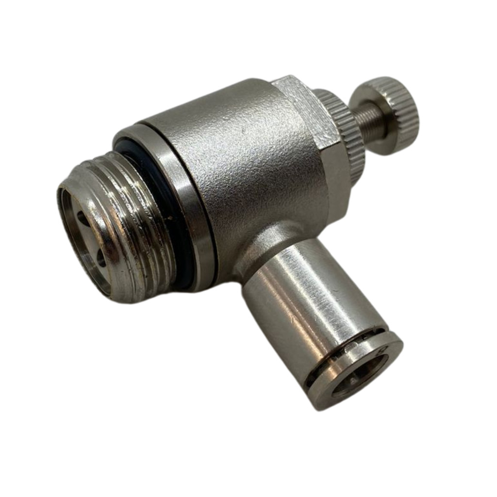 Regulador De Fluxo Rosca 1/2 BSP Tubo 10mm Pneumático Metal