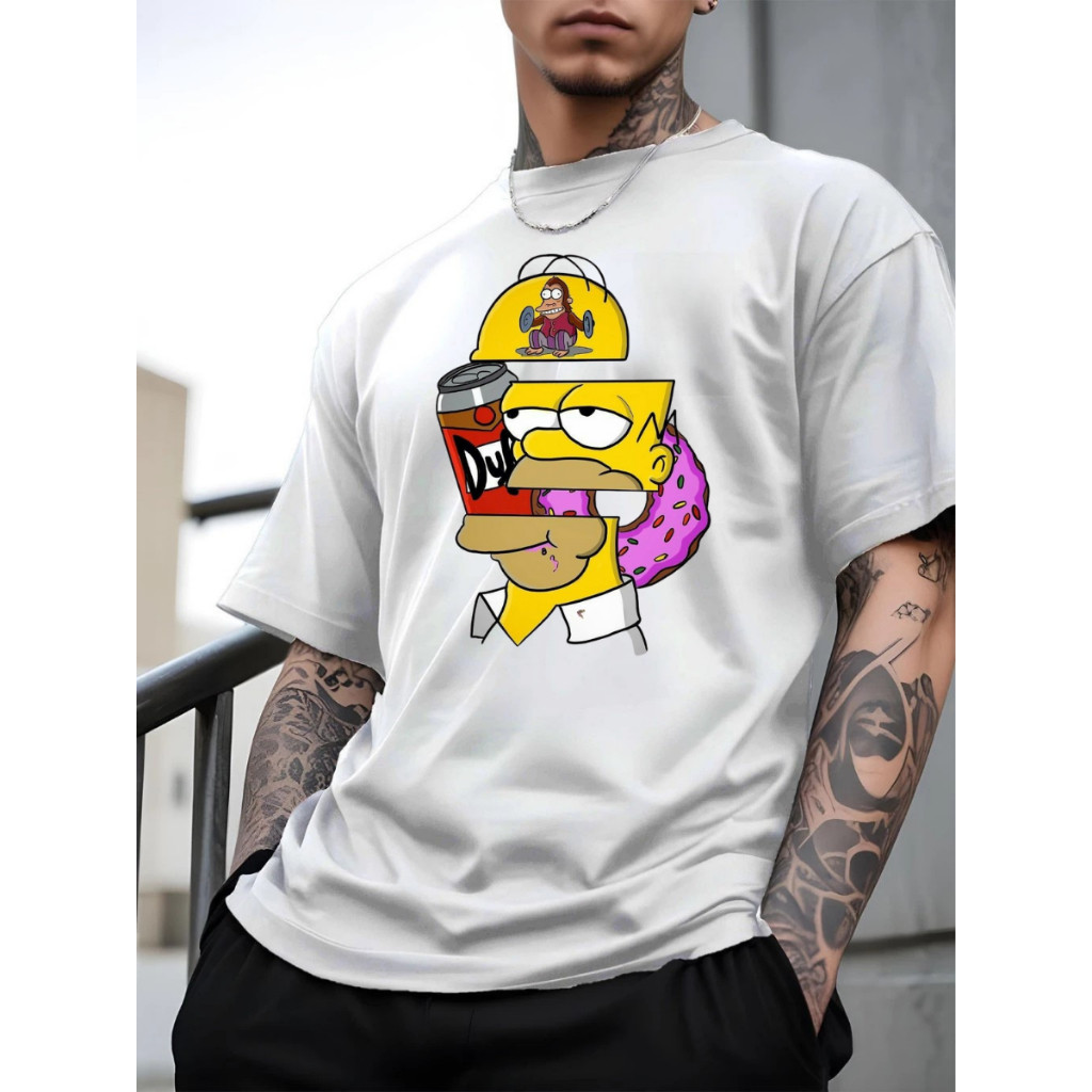 Camiseta Camisa Basica Masculina Homer Simpson Camisa Personalizada Desenho Animado. Envio Rápido.
