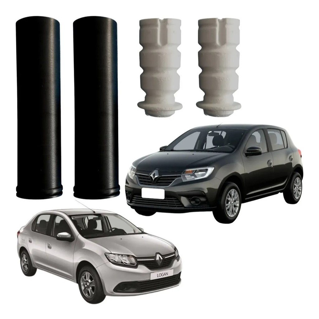 Kit Batente e Coifa do Amortecedor Traseiro Sandero 2007 a 2014 Logan 2007 a 2014 Duster 4X2 Captur 2017 Oroch Symbol