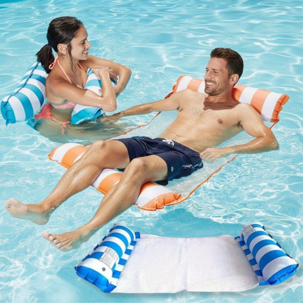 Boia Rede Flutuante 4 em 1 Inflável de Piscina Descanso Colchão Cama Cadeira Adulto Infantil （Boia -019）