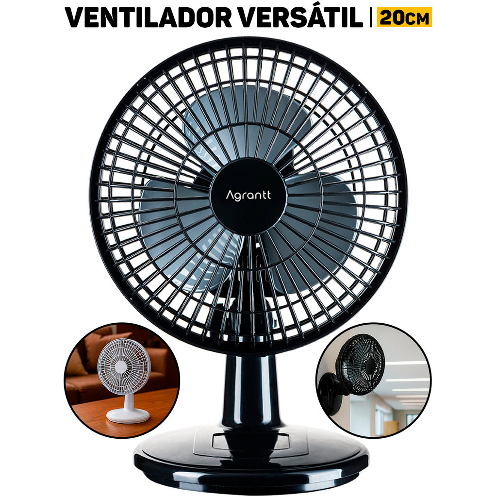 Ventilador Mini Turbo 20cm Agratt Silencioso Portátil P/ Casa Escritório Quarto Sala Mesa em Oferta na Shopee