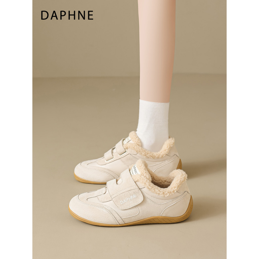 Daphne Plus veludo sapatos de treinamento alemão de sola plana feminino 2025 novo estilo inverno Forrest Gump sapatos fe