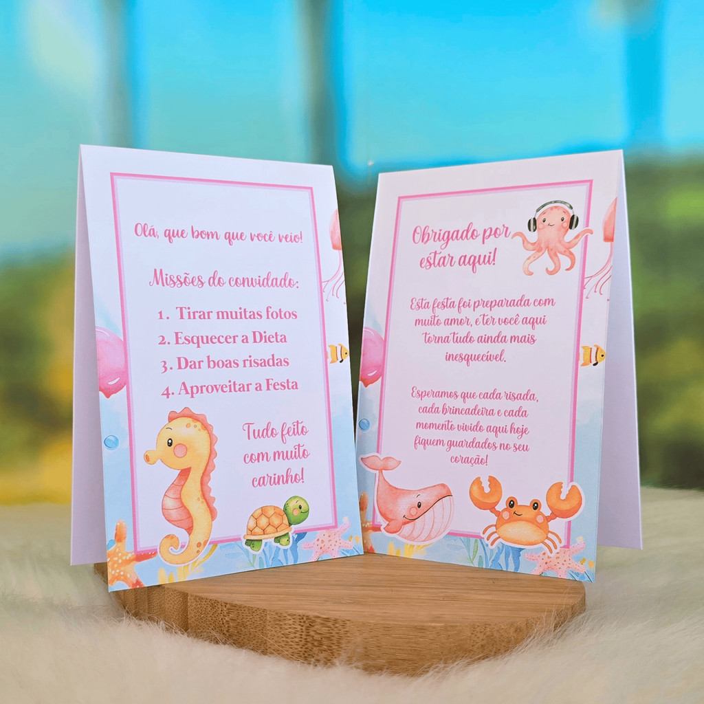10 a 30 Plaquinhas de mesa FUNDO DO MAR MENINA - Centro de mesa Lembrancinha de festa infantil em Oferta na Shopee