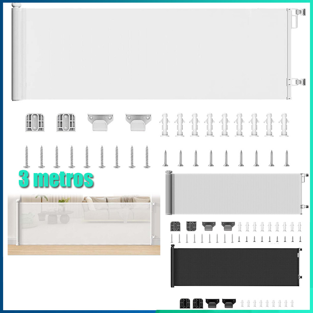 3M Portão de segurança retrátil  para bebês e crianças com portões de escada dobráveis