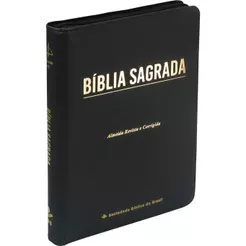 Bíblia Sagrada ARC | Letra Gigante | Linha Ouro | Ziper | Sintético Flexível | Preta
