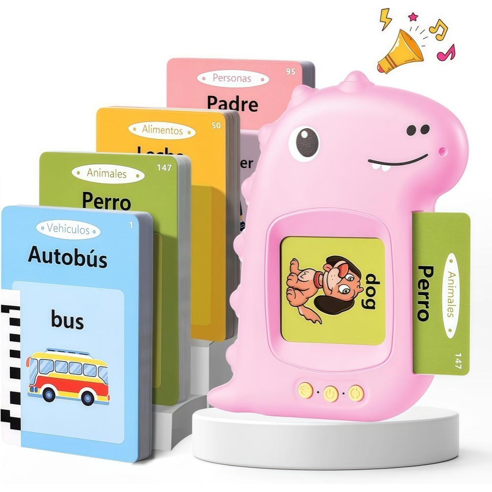 kit Leitor de Cartões Inglês Infantil para Iniciante,Educação Precoce alfabetização,brinquedo pedagogico azul rosa em Oferta na Shopee