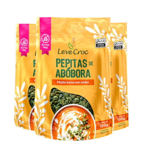 Kit 3 Pepitas (Sementes) De Abóbora 100g - Leve Croc