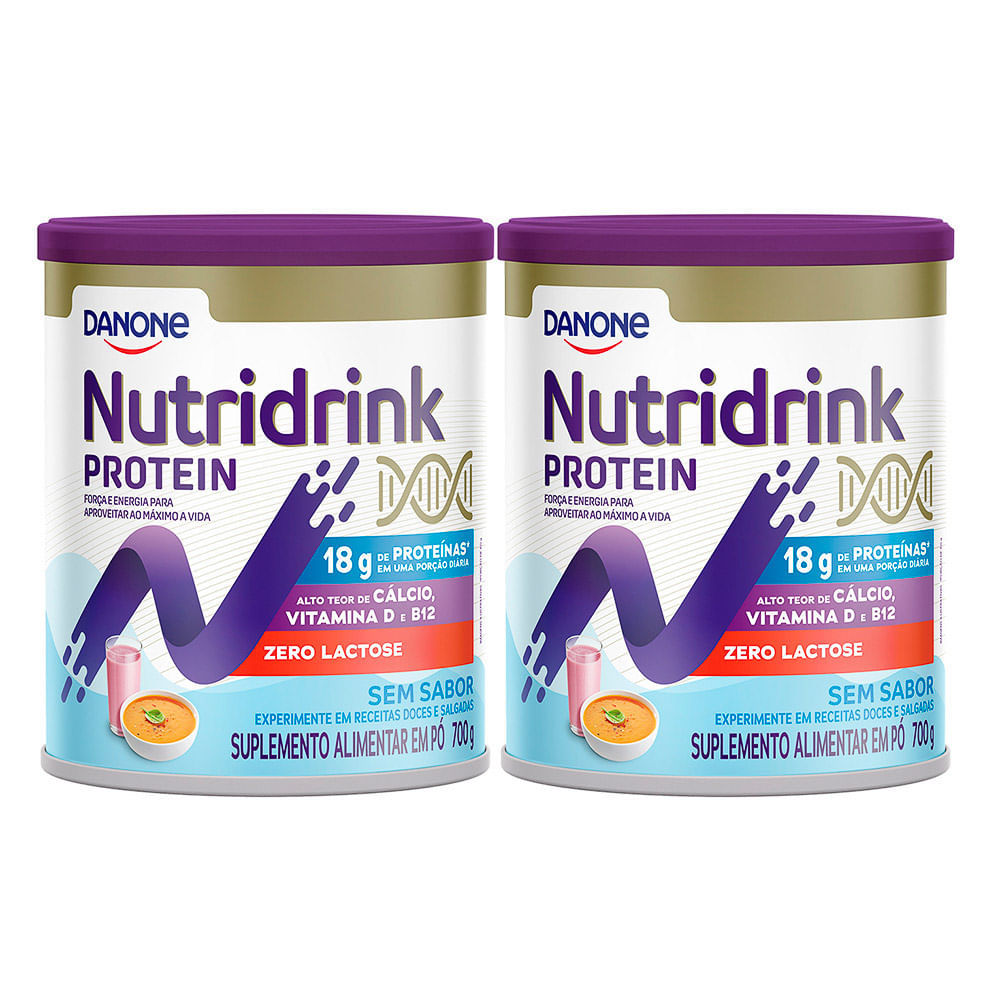 Kit 2 Nutridrink Protein Sem Sabor Zero Lactose 700g em Oferta na Shopee