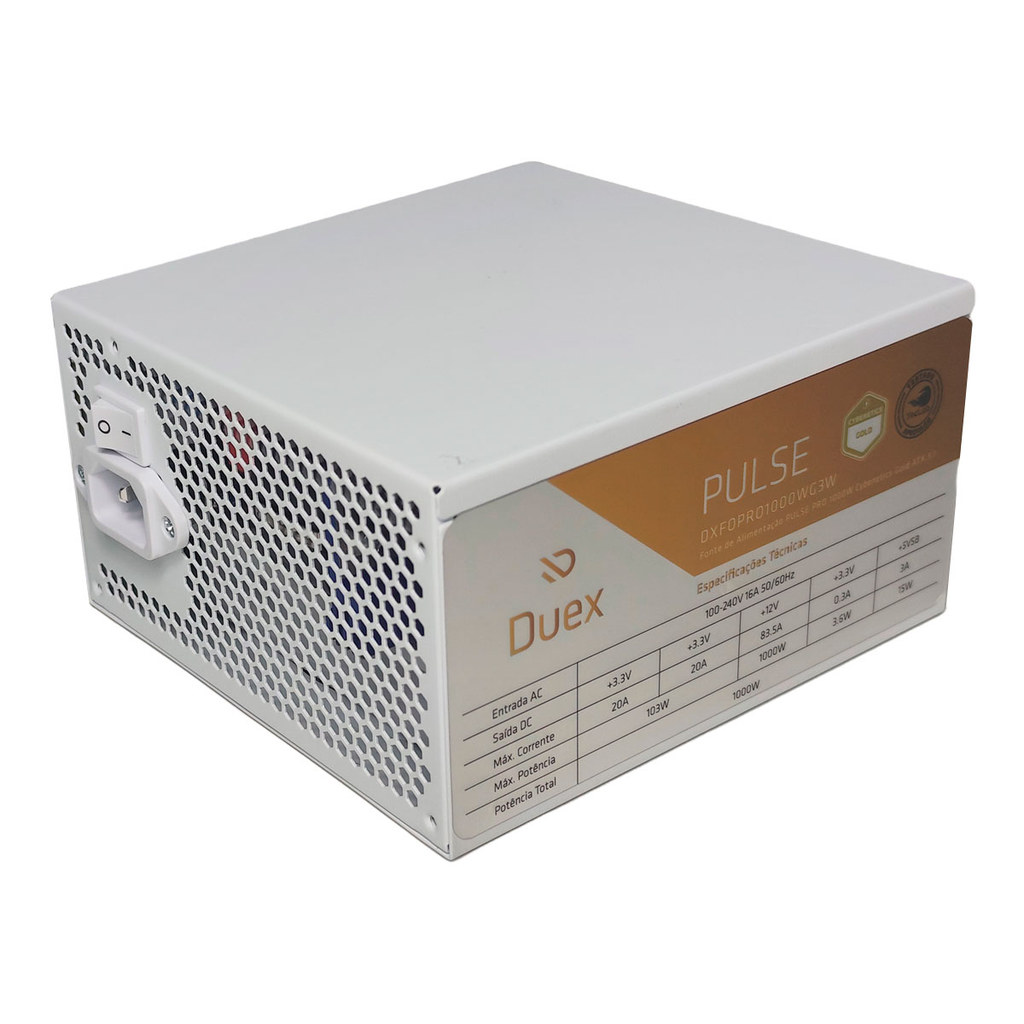FONTE ATX 3.1 1000W 80 PLUS GOLD DUEX PULSE PRO DXFOPRO1000WG3W FULL MODULAR BRA