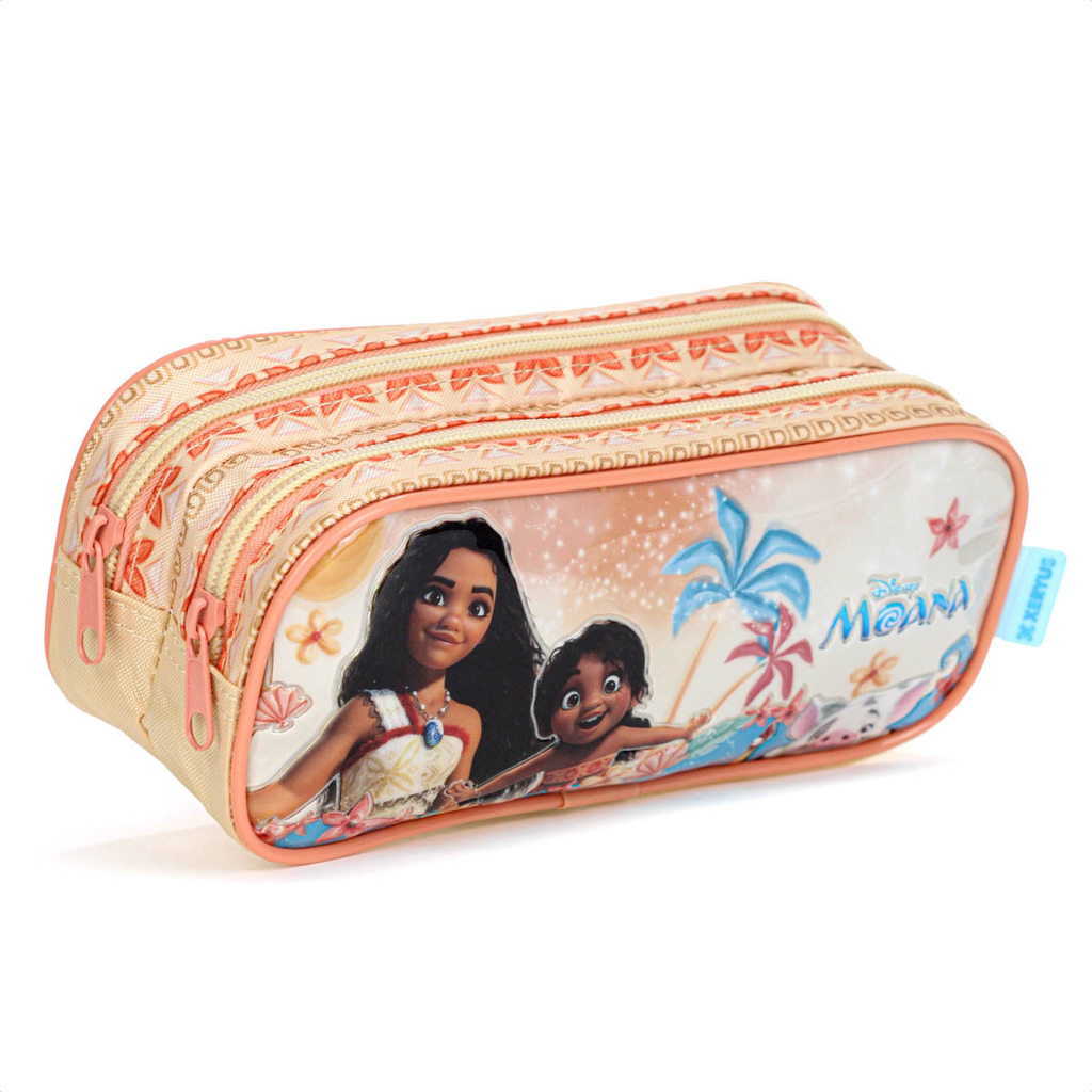 Detalhes do Estojo Duplo Xeryus Disney Moana 14776 Laranja e Azul - Infantil