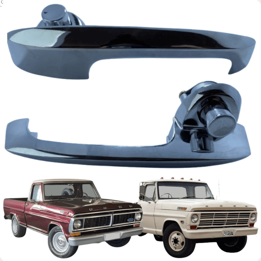 Par Maçaneta Externa Cromada Sem Chave Da Porta Dianteira Ford F1000 F4000