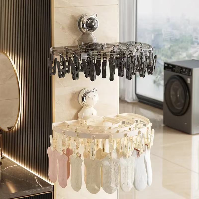 Varal Dobrável de Parede com 27 Prendedores Roupas Íntimas e Meias  Pequenos Espaços em Oferta na Shopee