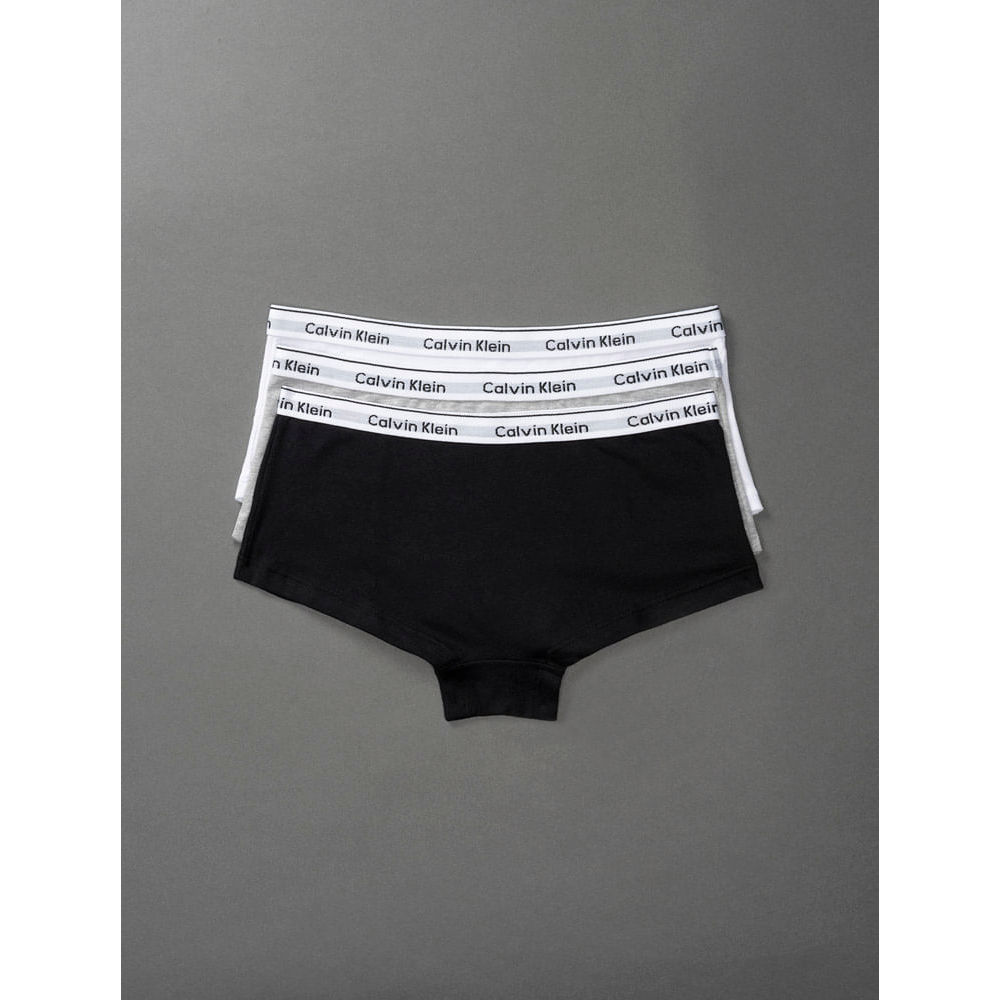 Kit 3 Calcinhas Menina Cotton Carrossel Calvin Klein Underwear - Branco + Preto + Mescla em Oferta na Shopee