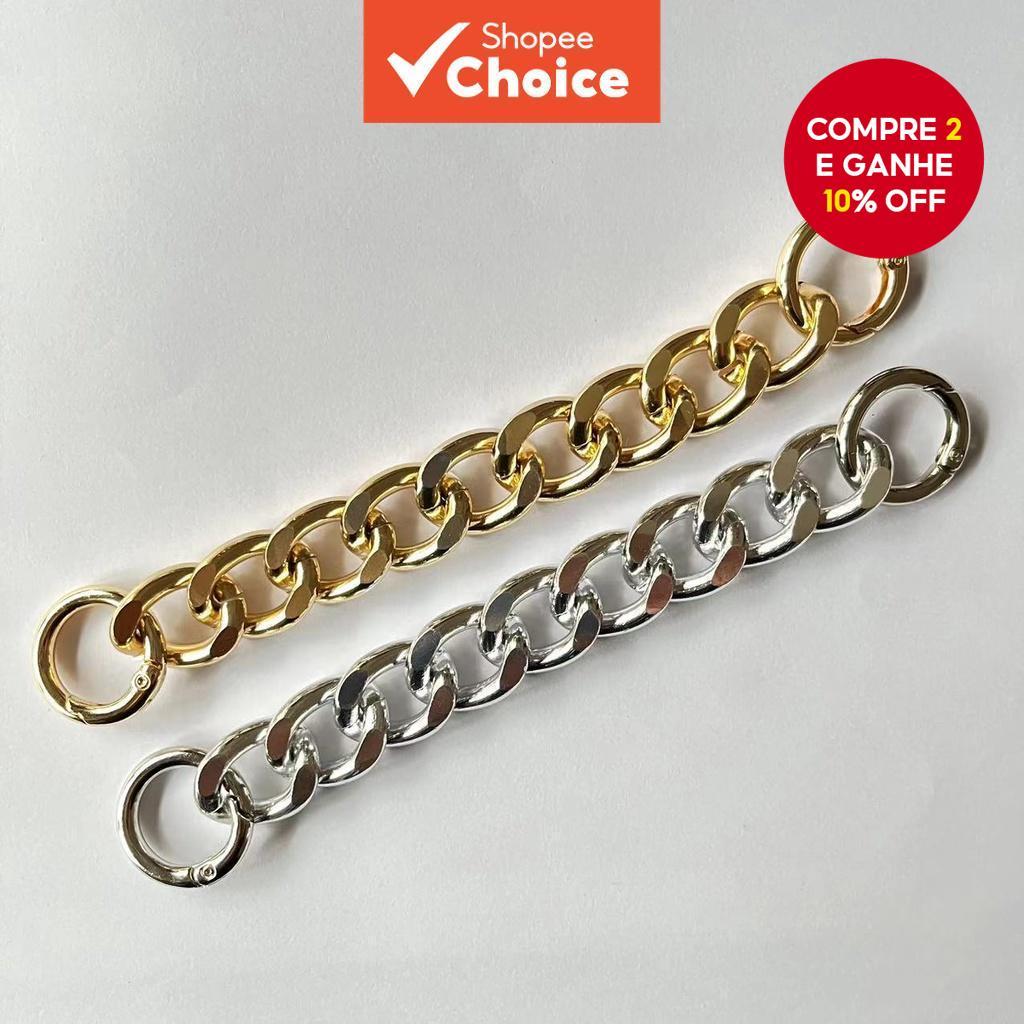 Alça De Bolsa Feminina Ouro/Prata Extensão De Corrente Curta Compra Única Destacável Um Ombro Axilas Costas Leve